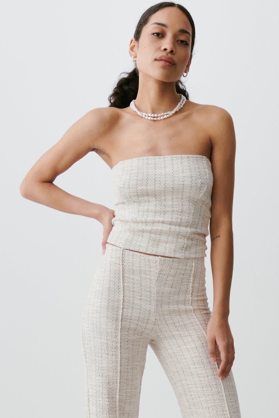 Tweed corset top