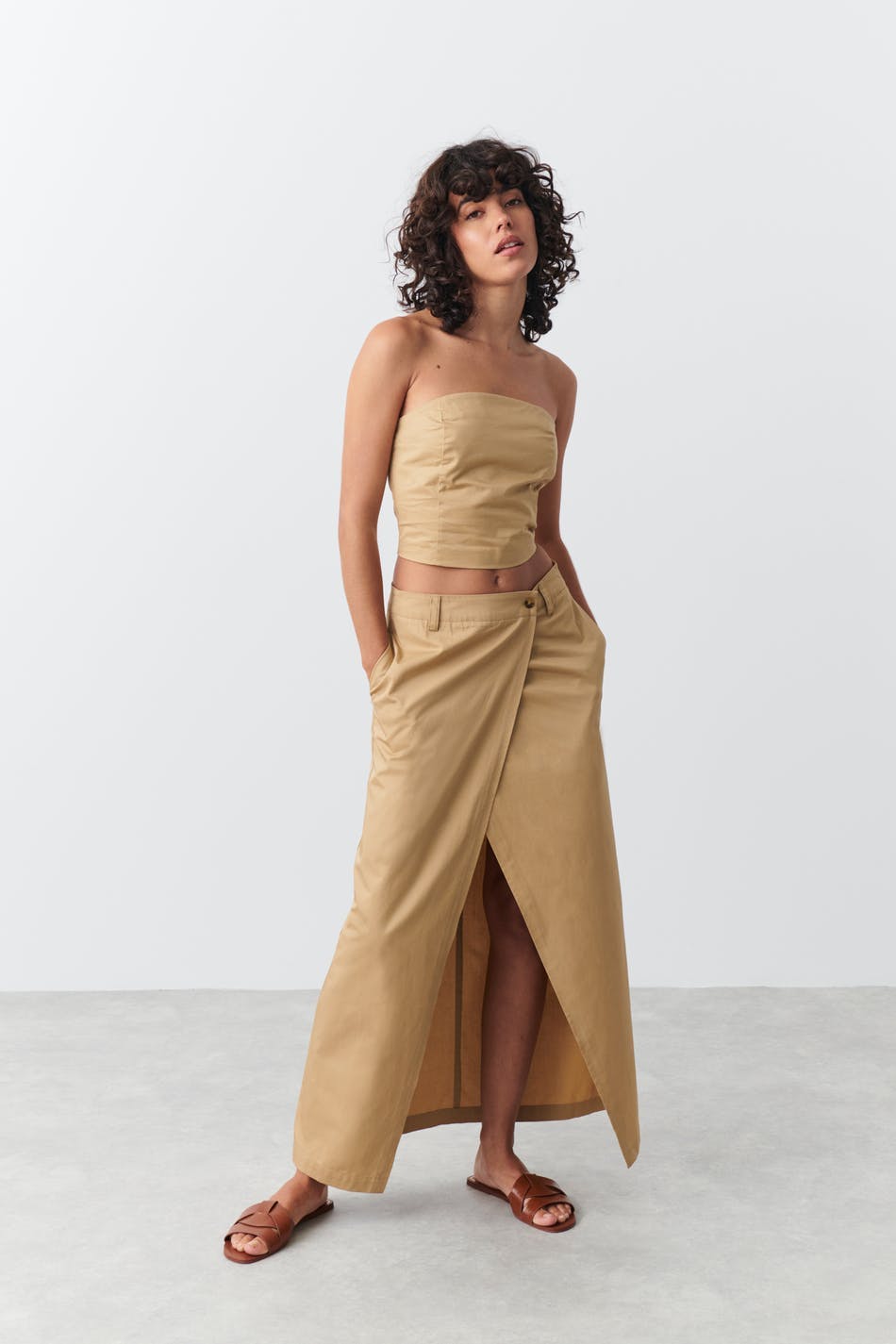 Long chino skirt
