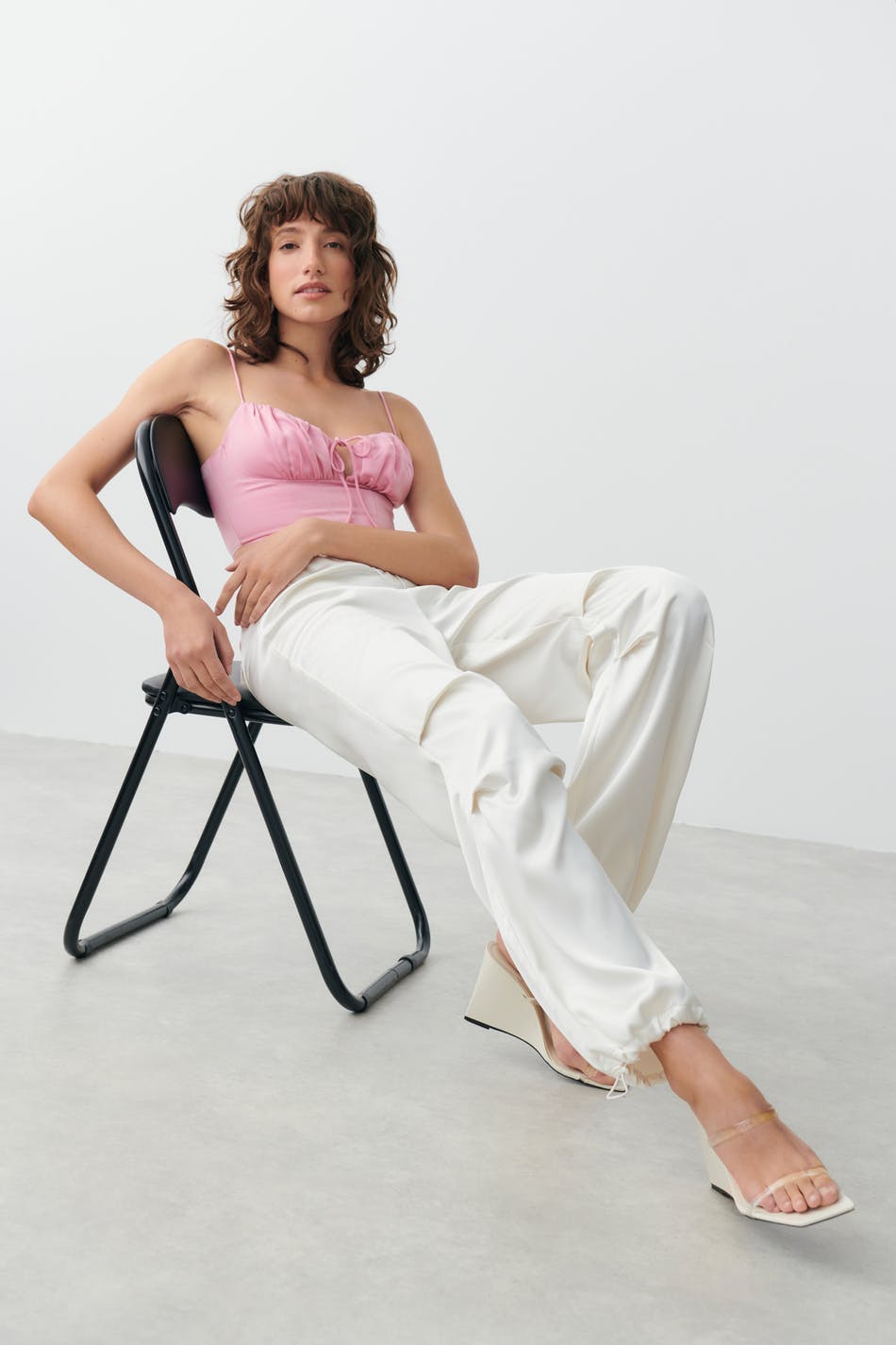 Parachute satin trousers