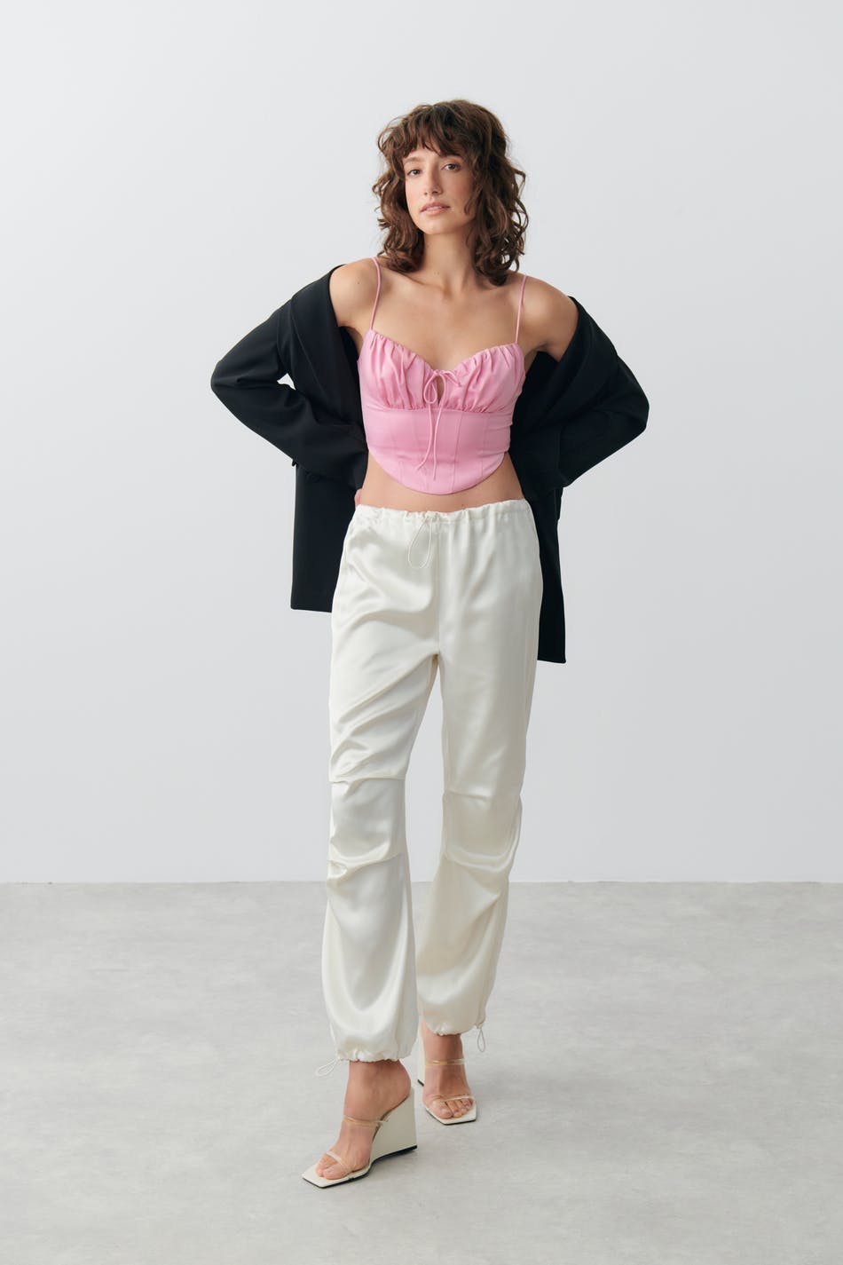 Parachute satin trousers
