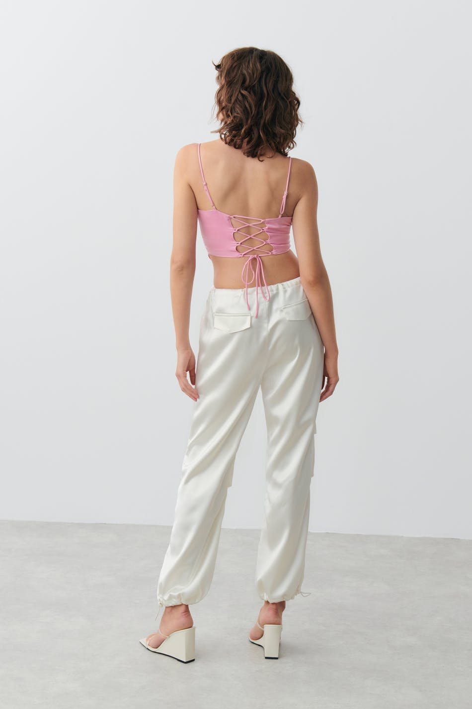 Parachute satin trousers