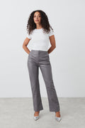 Straight leg pu trousers
