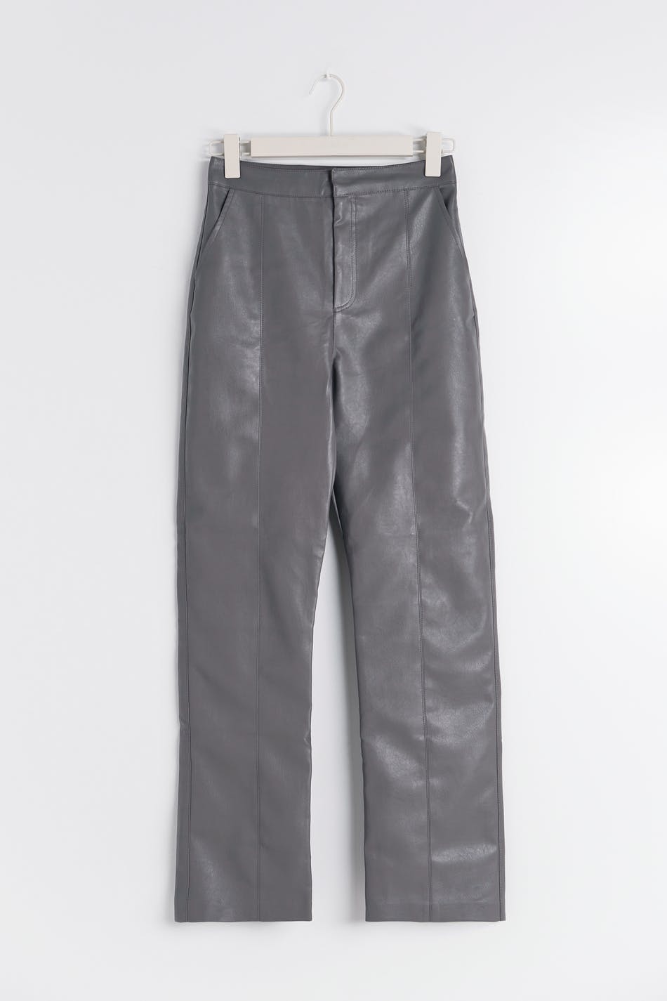 Straight leg pu trousers