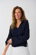 Knitted collar sweater