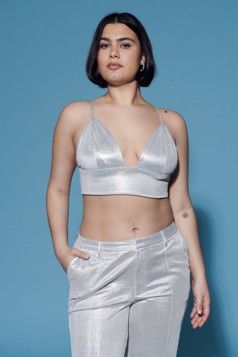 Silver bralette top