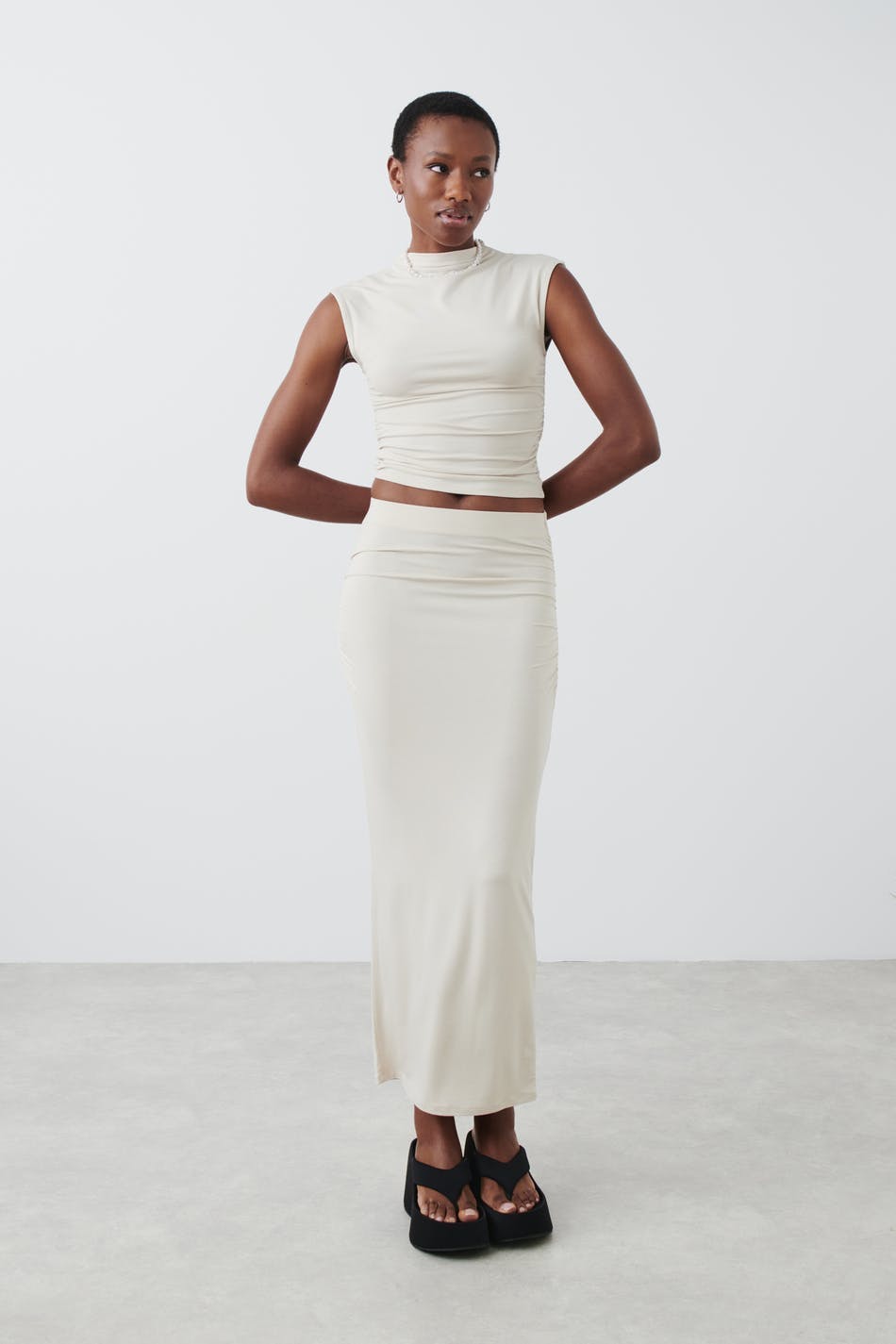 Soft touch ruched skirt