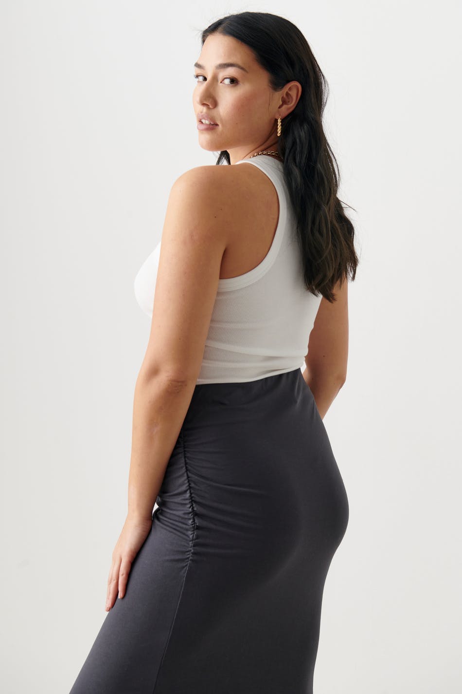 Soft touch ruched skirt