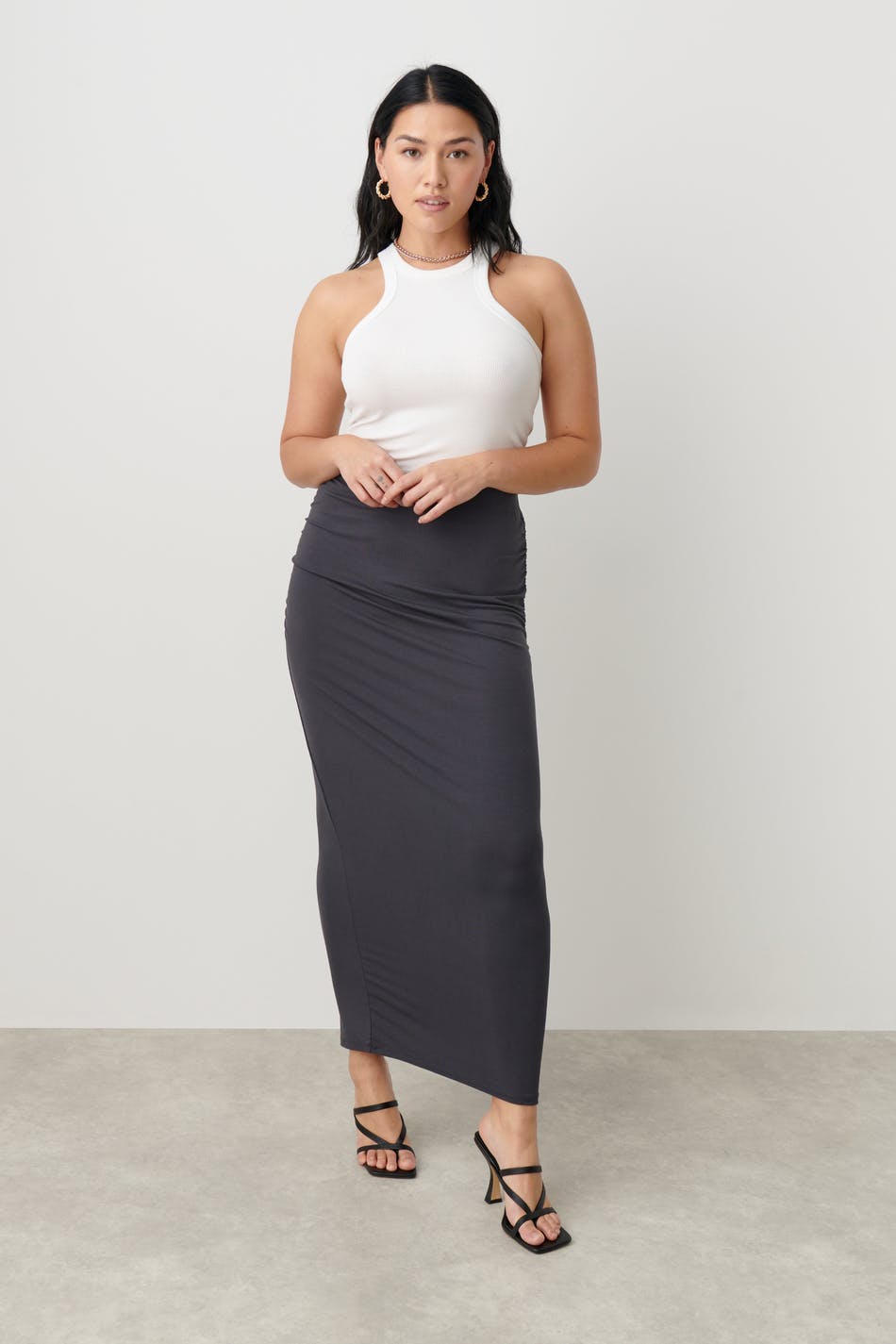 Soft touch ruched skirt