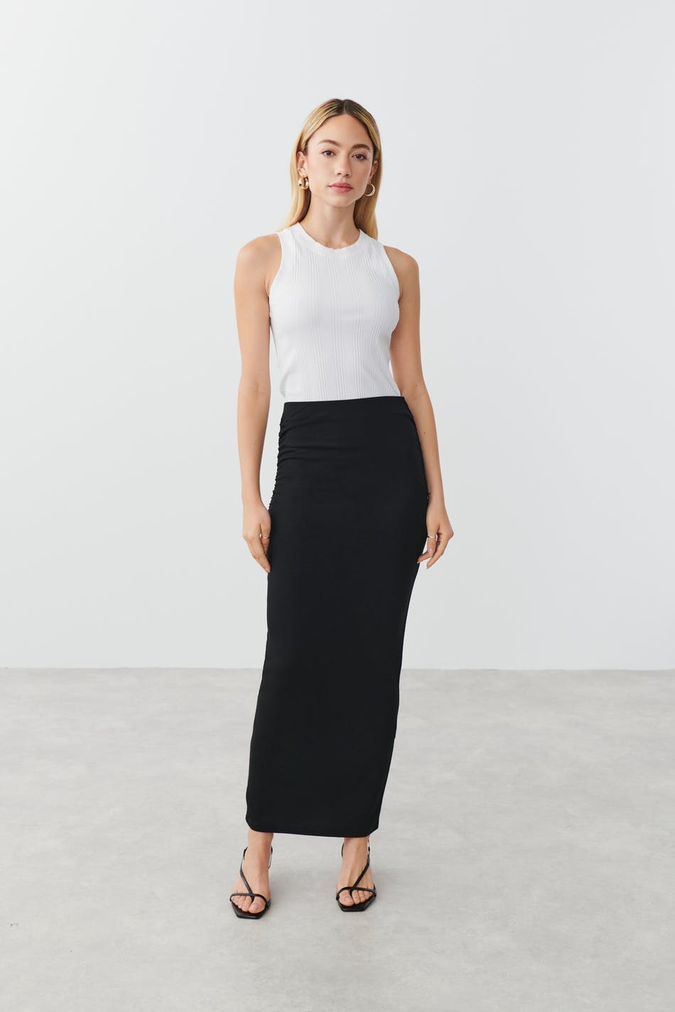 Soft touch ruched skirt