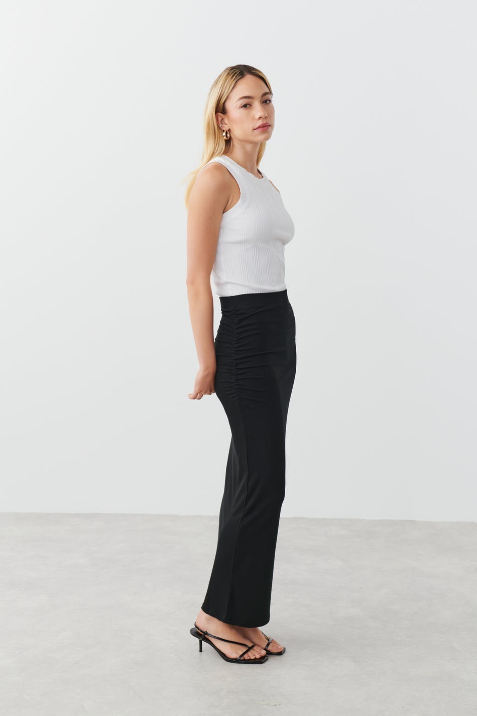 Soft touch ruched skirt