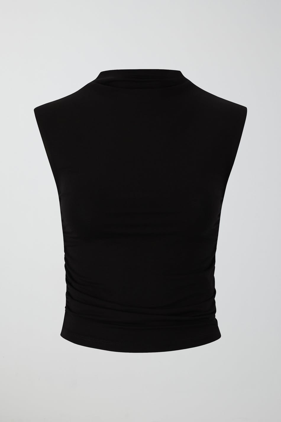 Soft touch funnel neck top
