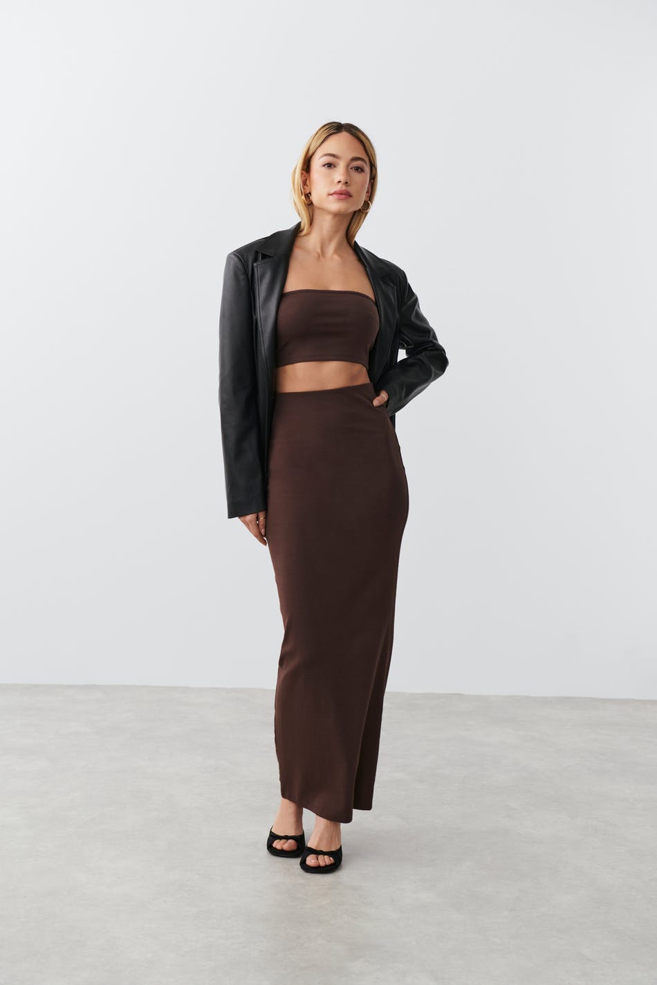 stretchy maxi skirt