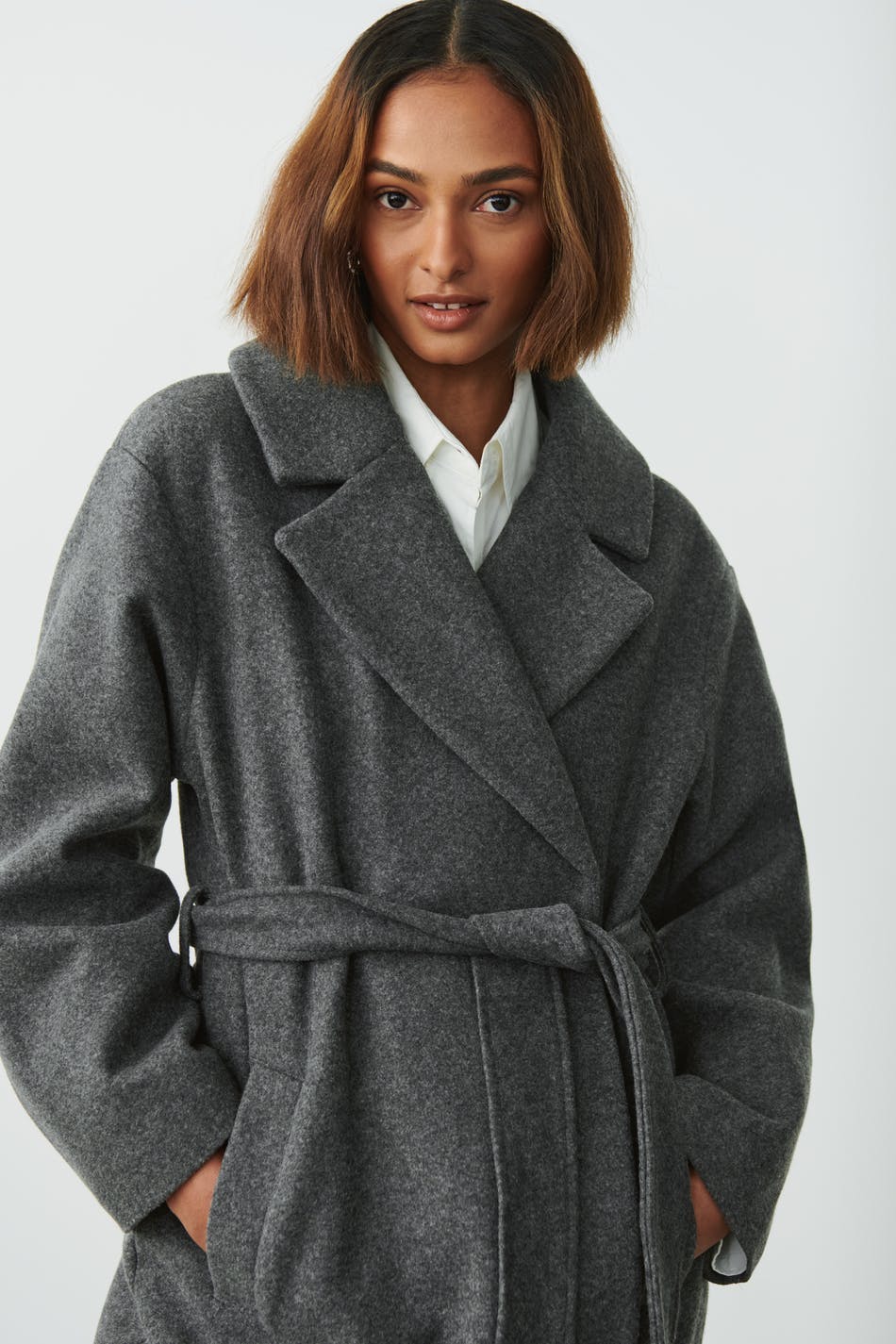 Long belted coat