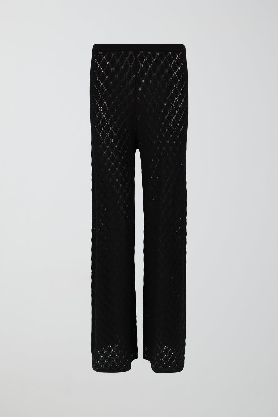 Pointelle knit trousers