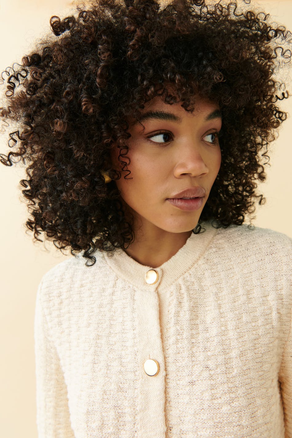 Knitted gold button cardigan