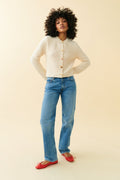 Knitted gold button cardigan
