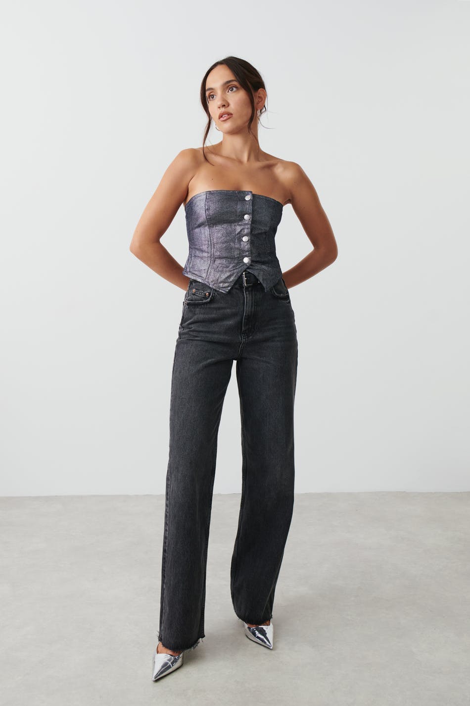 Sparkle denim corset