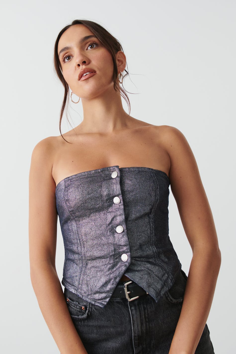 Sparkle denim corset