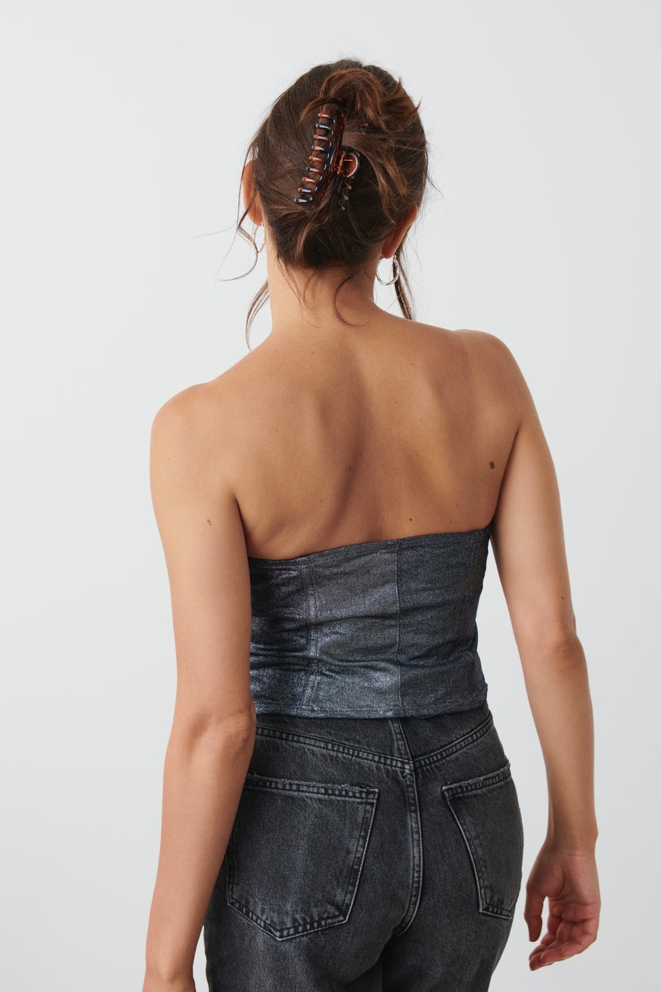 Sparkle denim corset