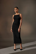 Boatneck strap dress