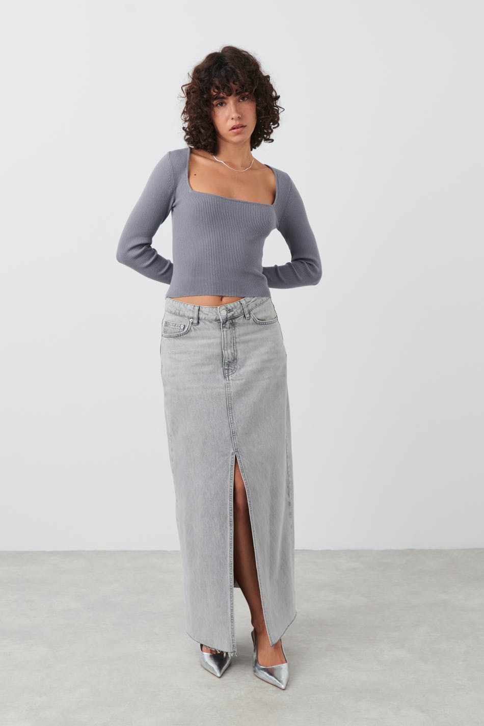 Knitted squareneck top