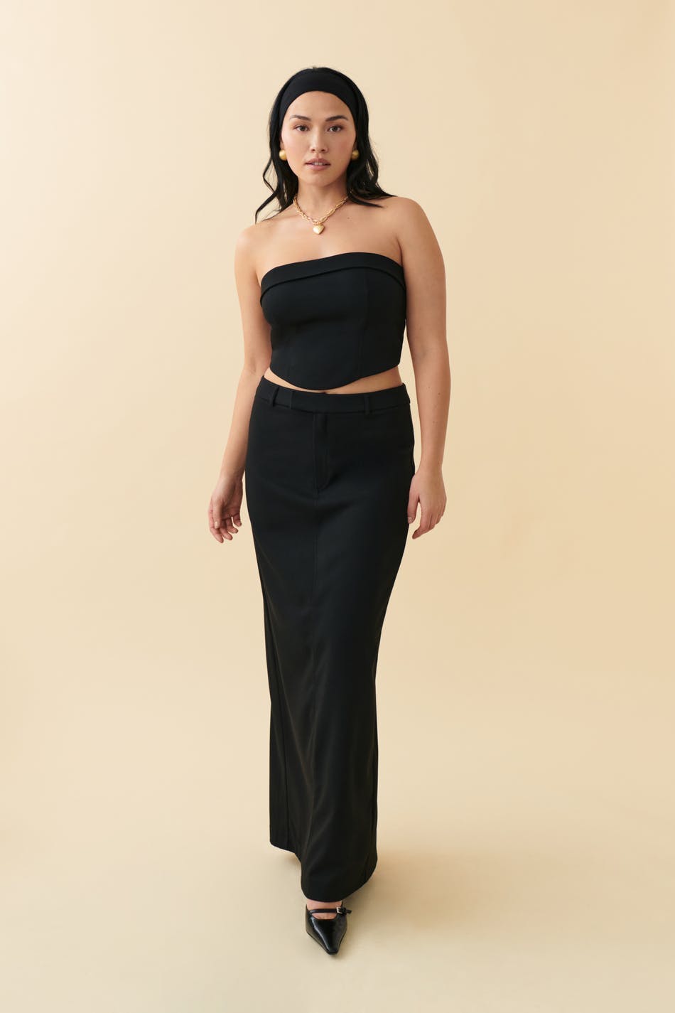 Maxi slit skirt