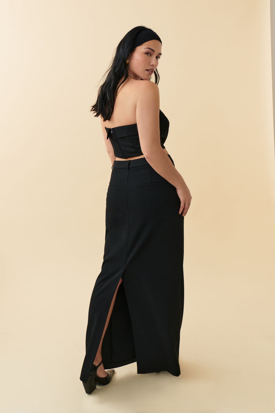 Maxi slit skirt