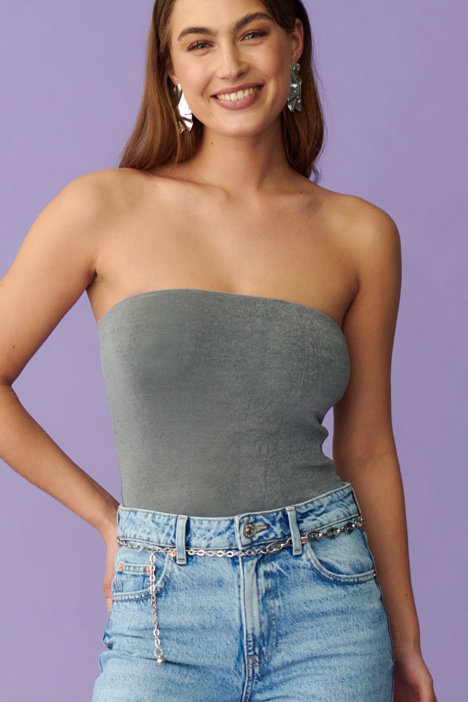 Straight long tube top