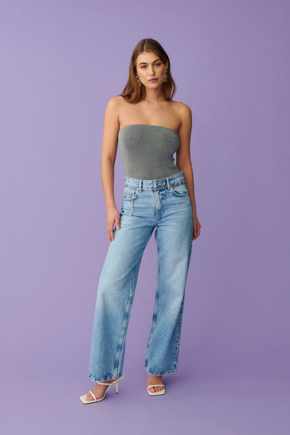 Straight long tube top