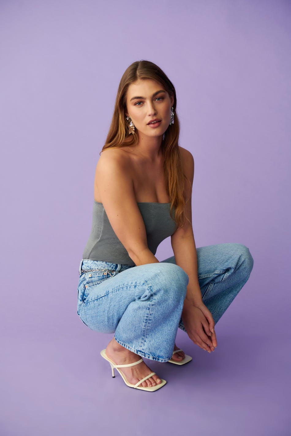 Straight long tube top