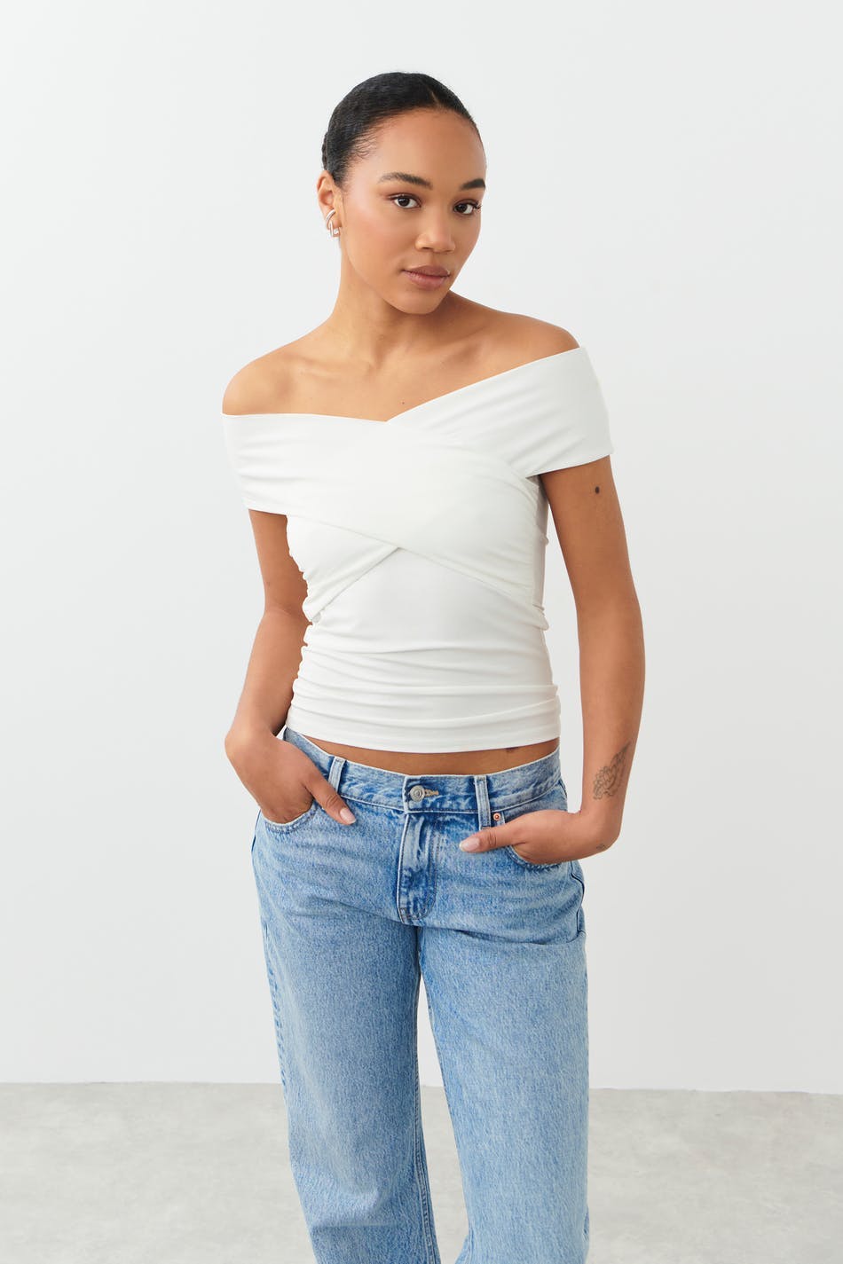 Soft touch wrap top