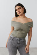 Soft touch wrap top