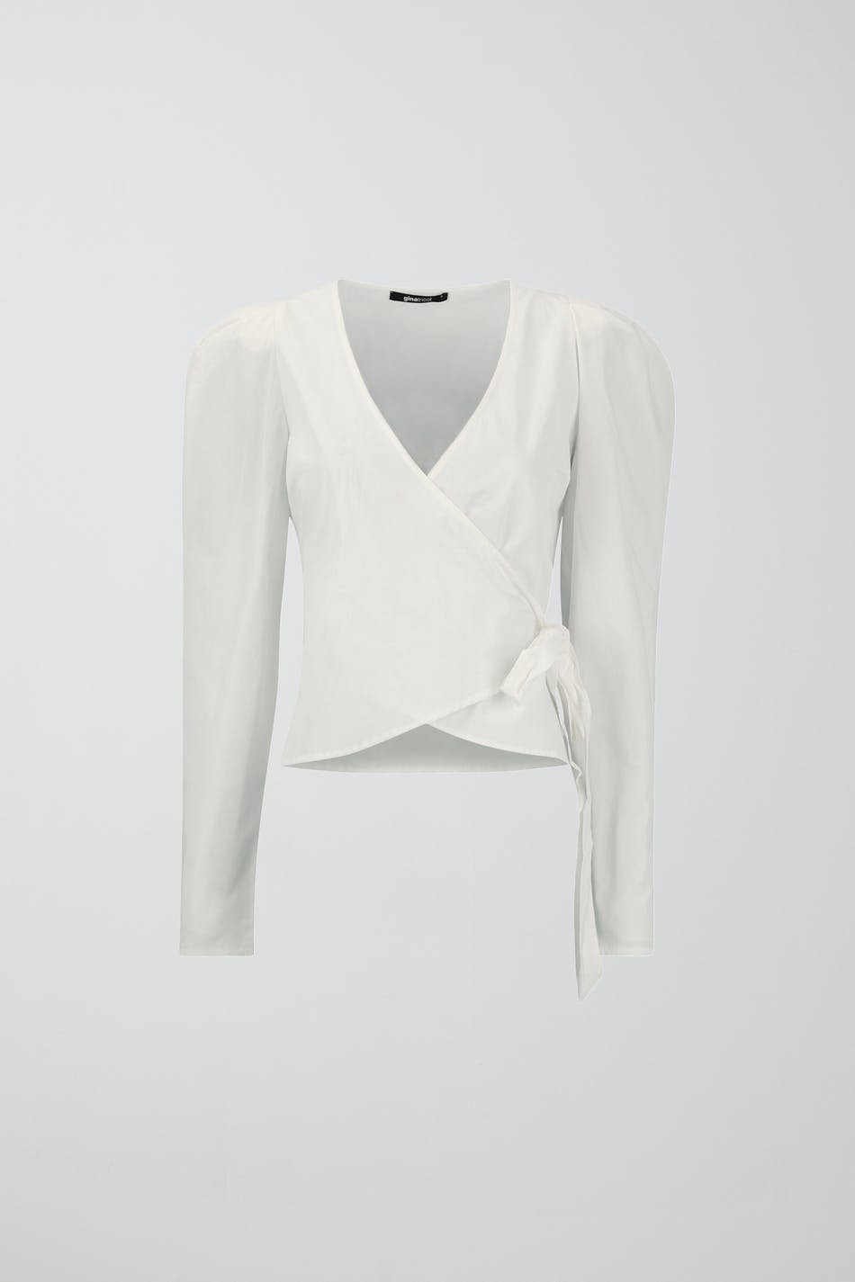 Wrap poplin blouse