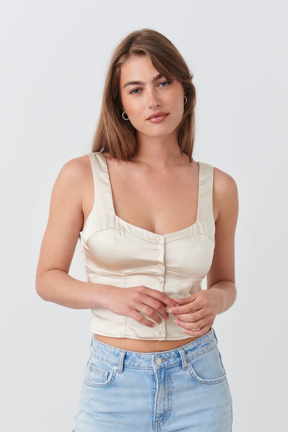 Fitted satin top