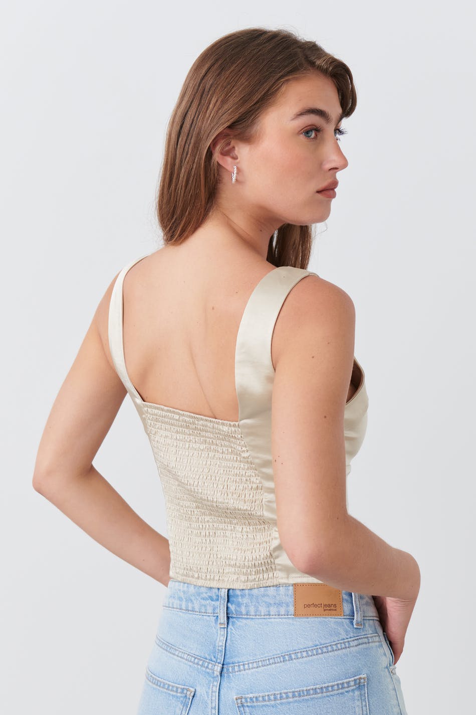 Fitted satin top