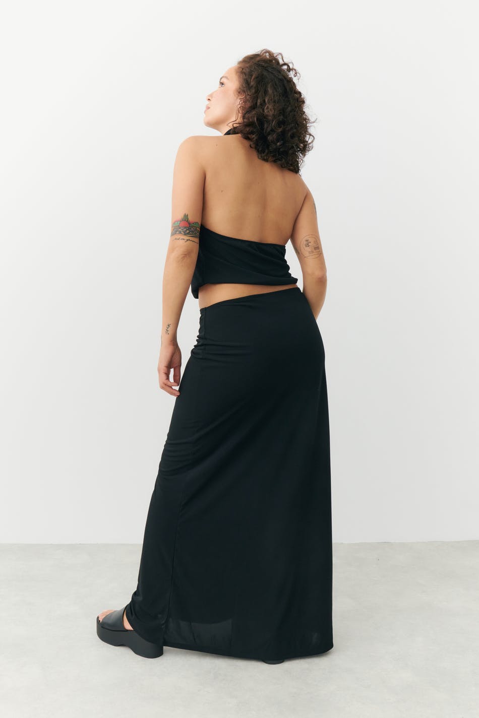 Low waist maxi skirt