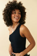 Soft touch one shoulder singlet
