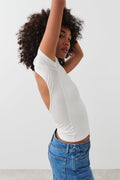 Soft touch low back top