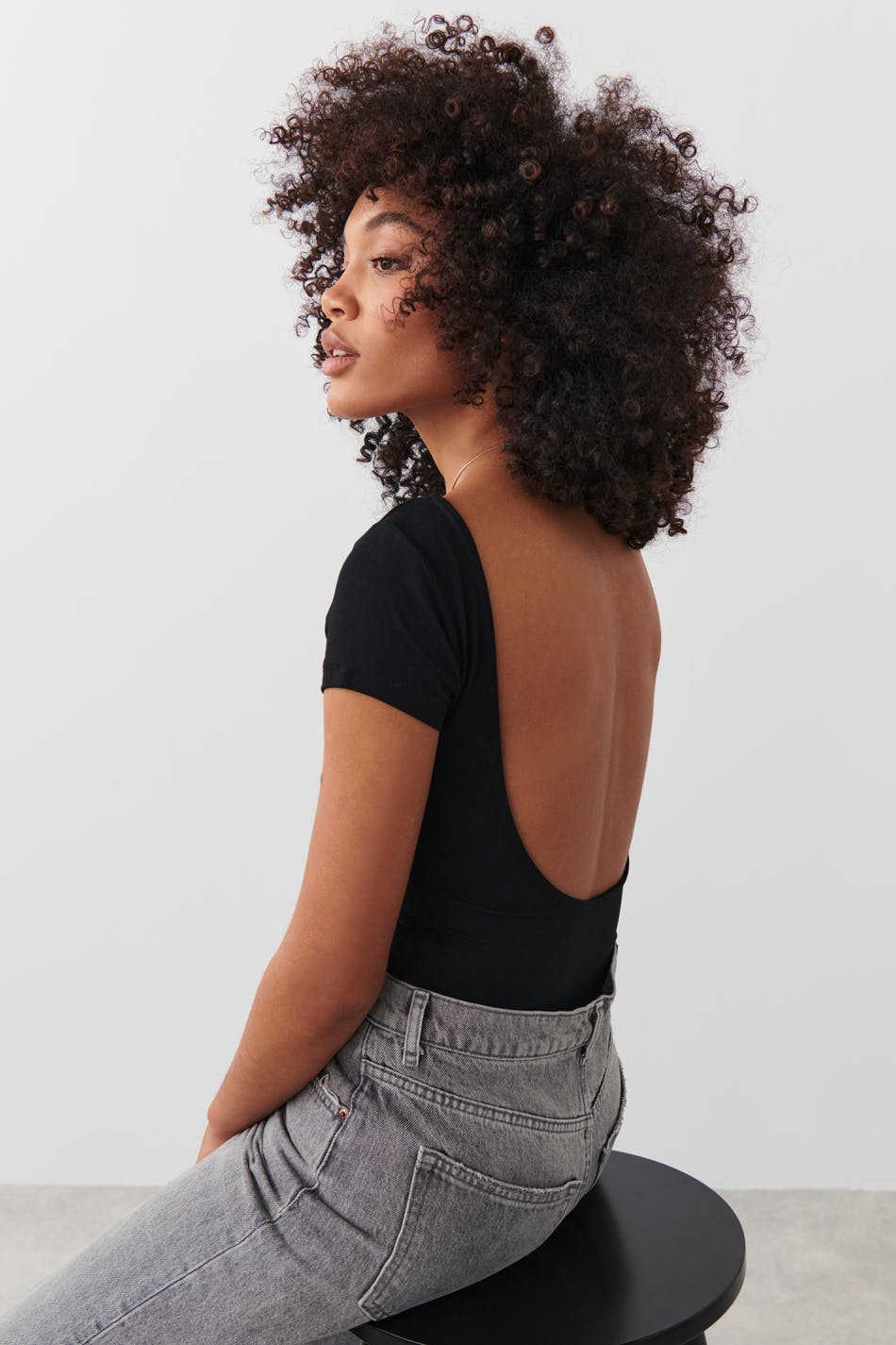 Soft touch low back top