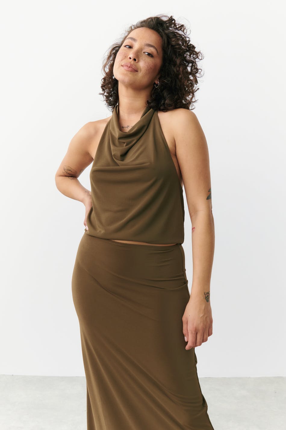 Drapy halterneck tanktop