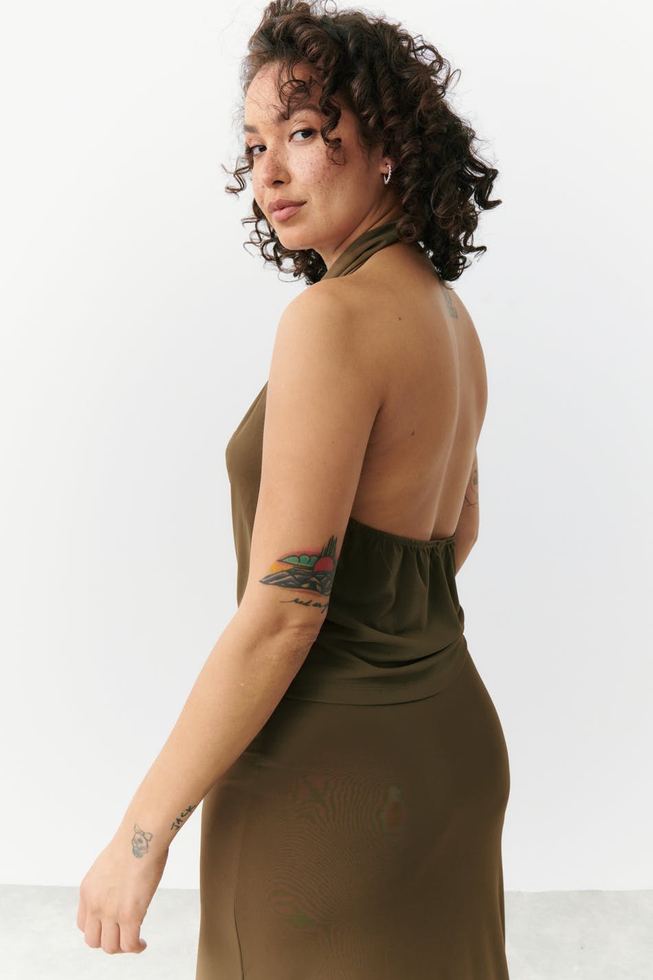 Drapy halterneck tanktop