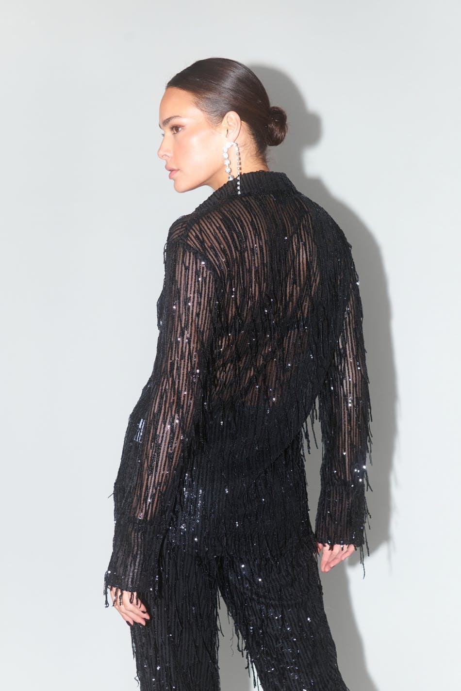 Fringe sequin shirt