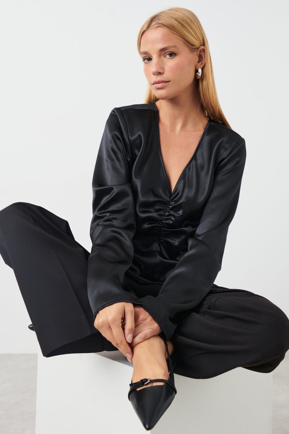 Satin fitted top