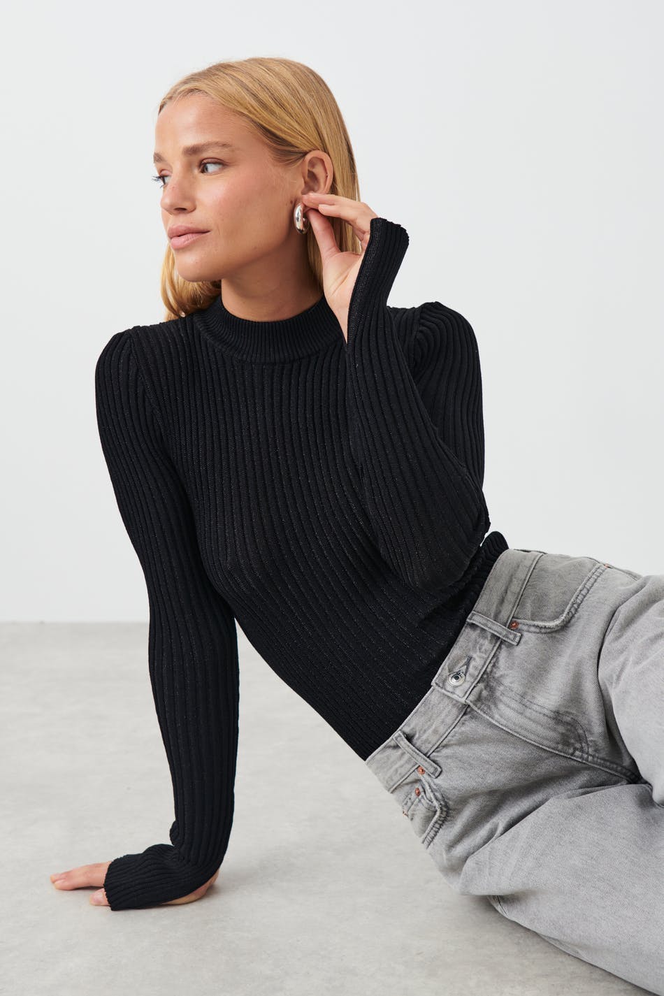 Knitted lurex top