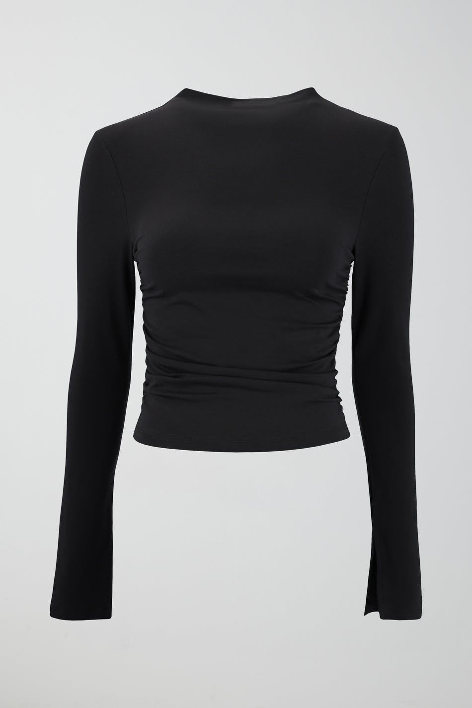 Soft touch funnel neck ls top