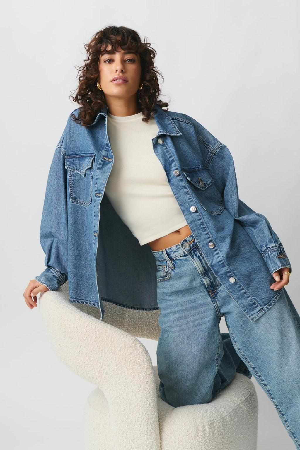 Oversize denim shirt
