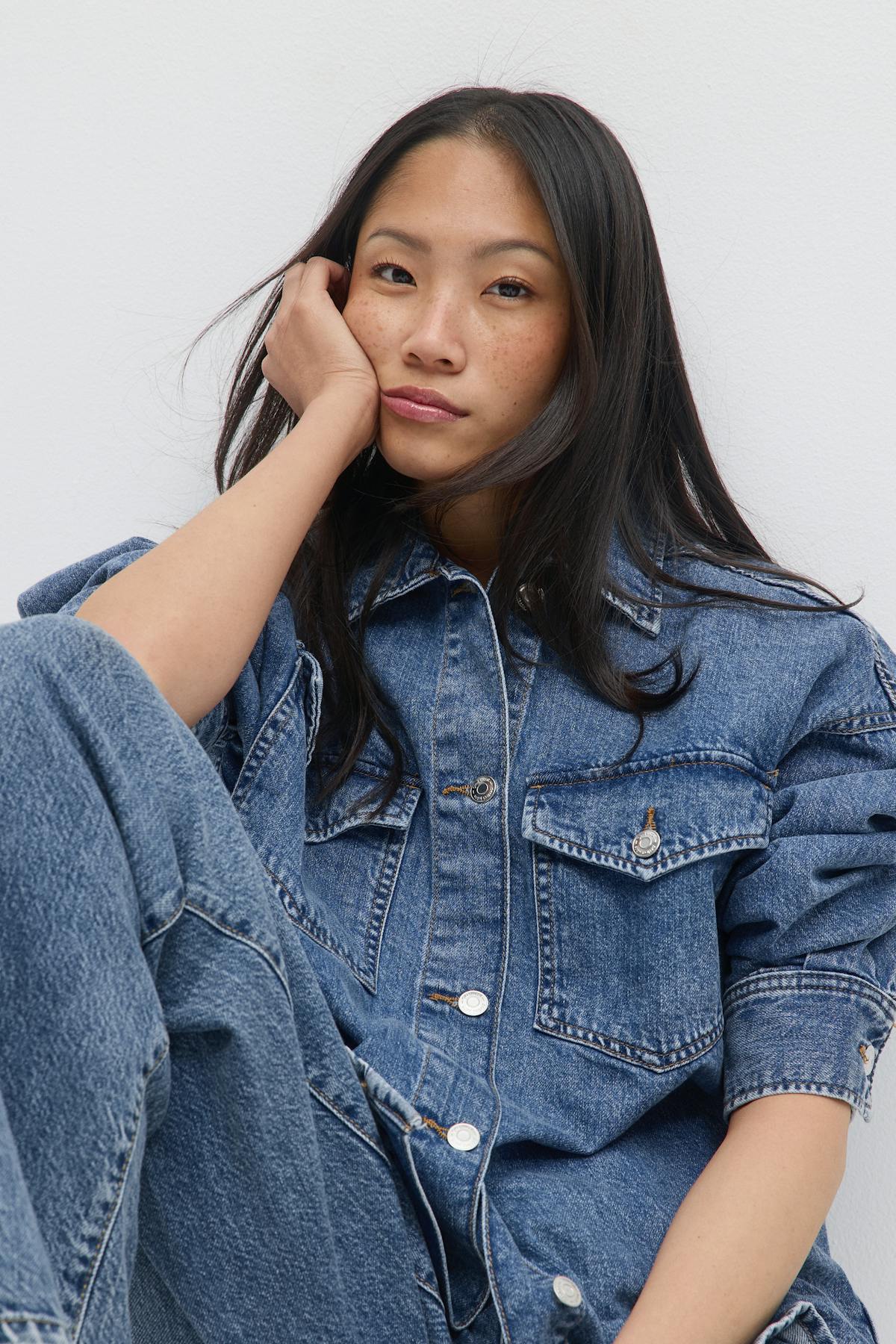 Oversize denim shirt