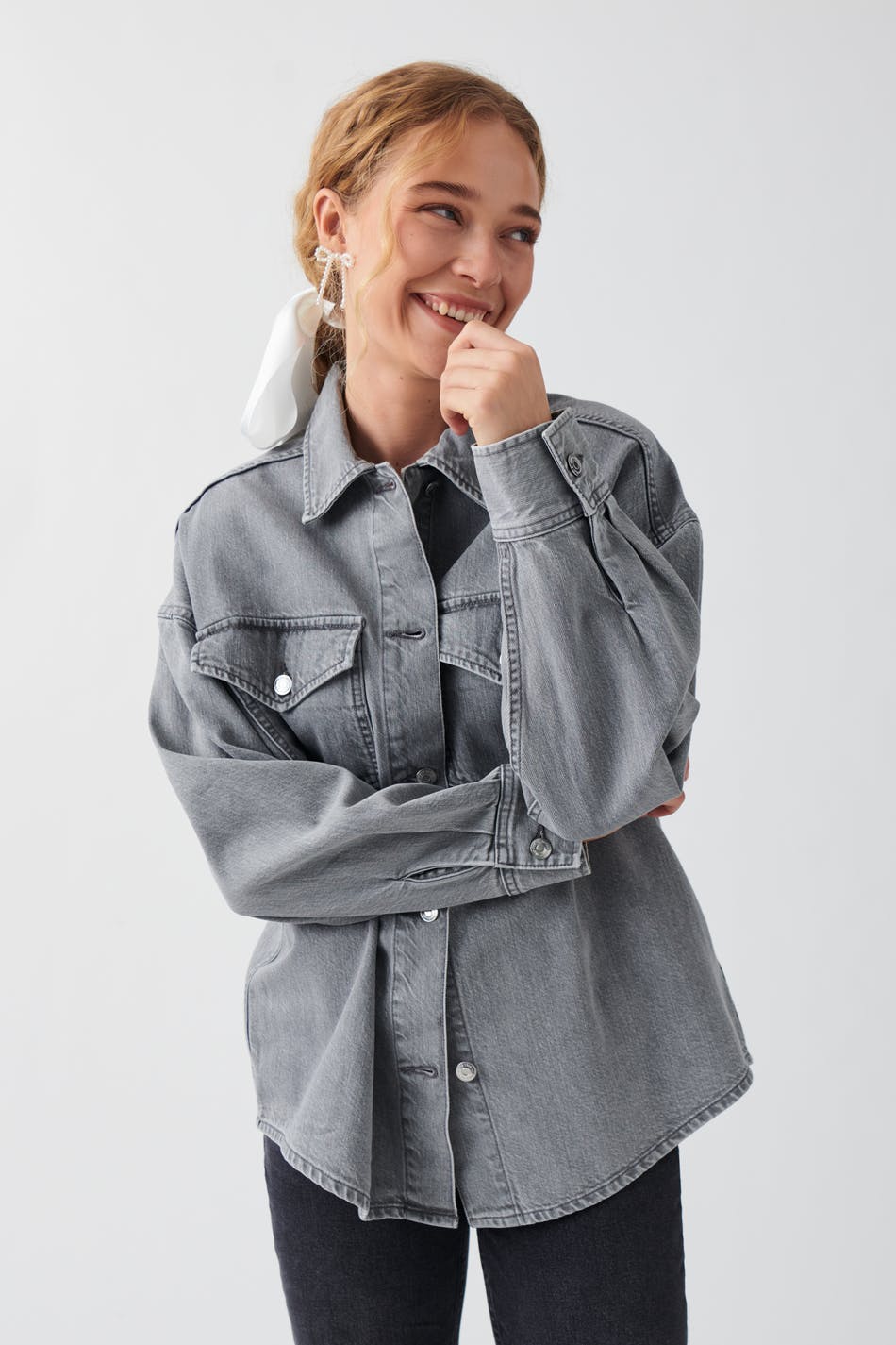 Oversize denim shirt