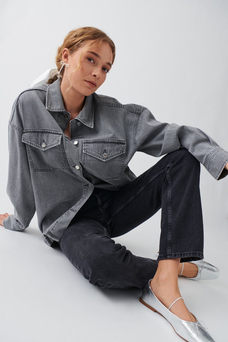Oversize denim shirt