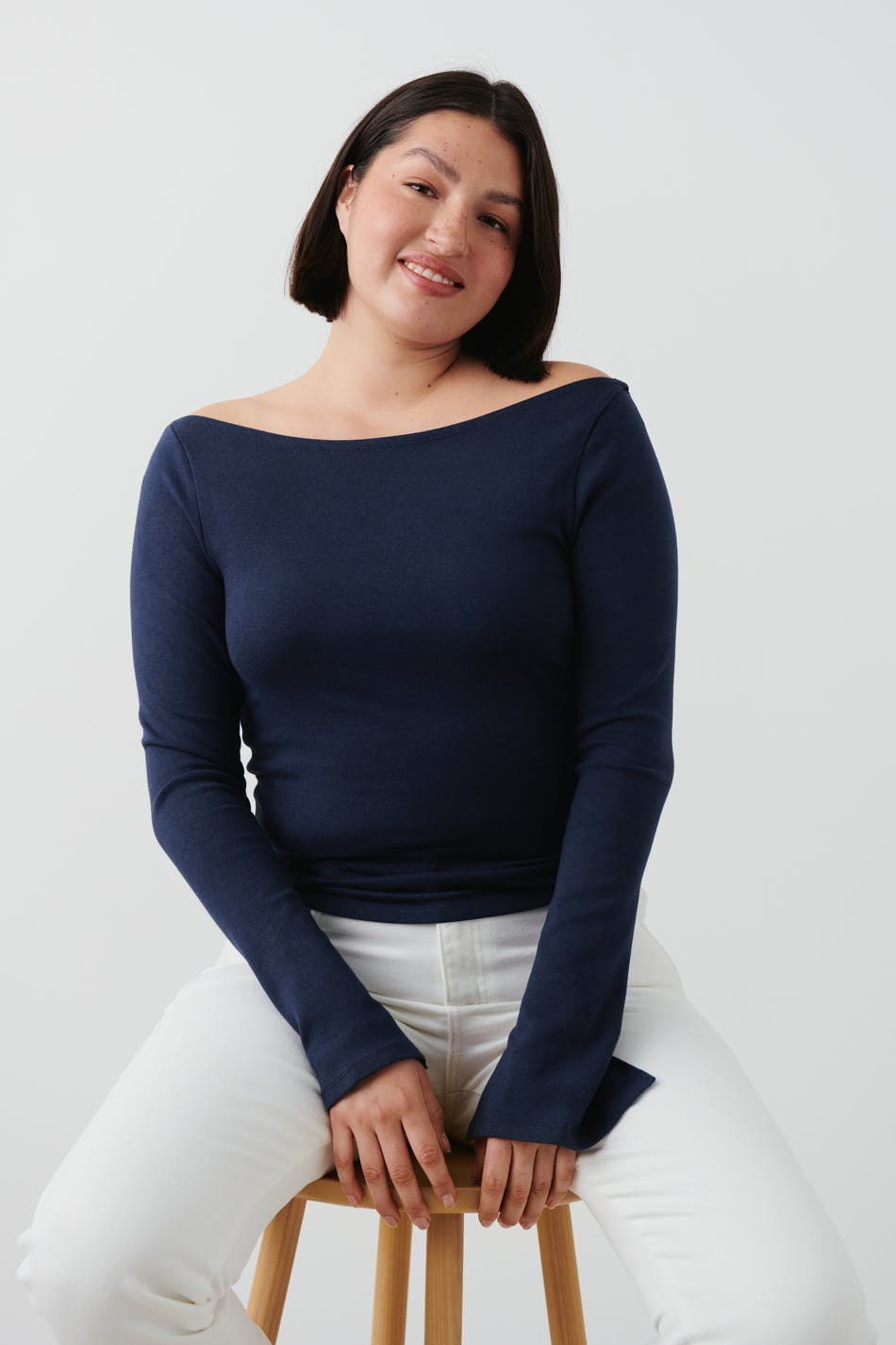 Soft boatneck top